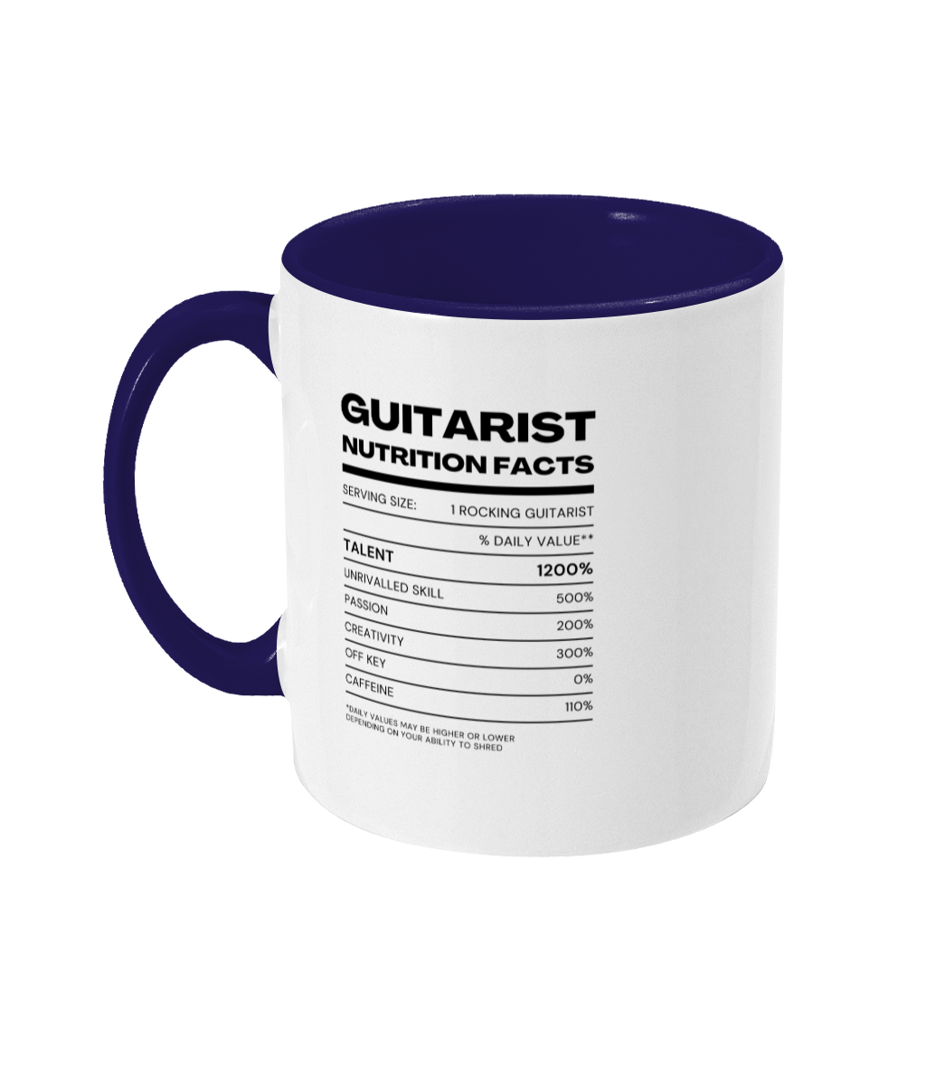 Guitarist Nutrition Facts Mug